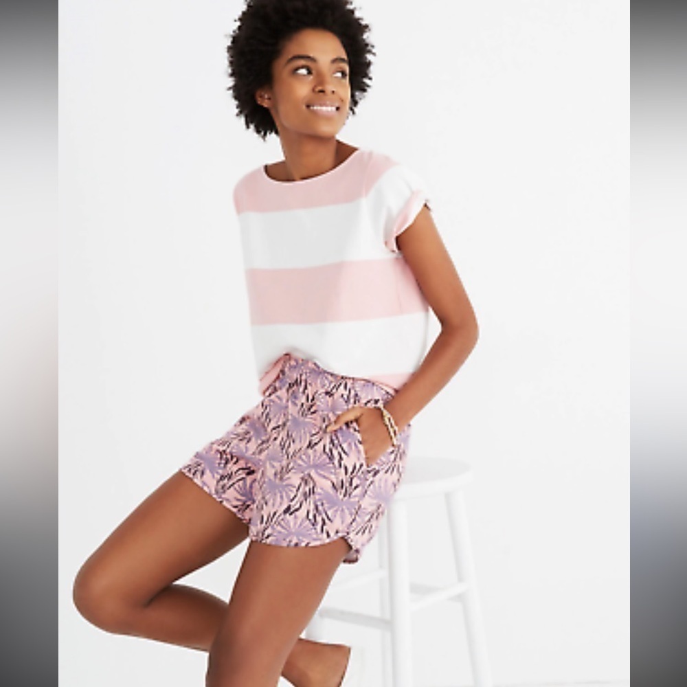 Madewell shorts sz xs pink pull on shorts with elastic waist like new condition